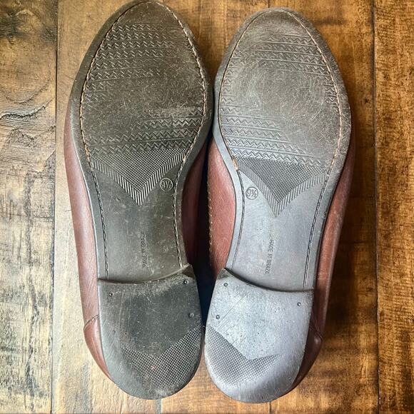Vintage Woven Leather Tassel Loafers Mens 9.5 Brown Moc Toe Slip On Casual Tan main image 12